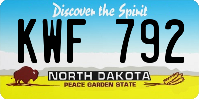 ND license plate KWF792