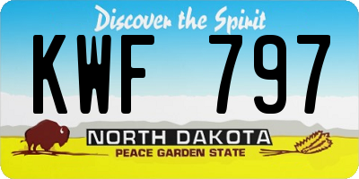 ND license plate KWF797