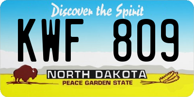 ND license plate KWF809