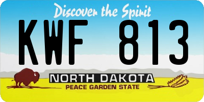 ND license plate KWF813