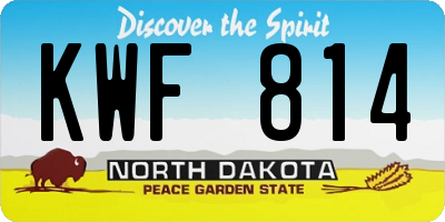 ND license plate KWF814