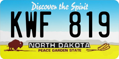 ND license plate KWF819