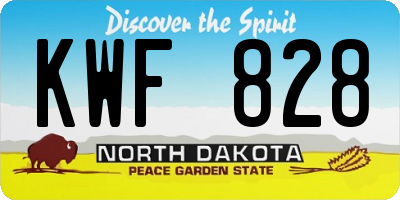 ND license plate KWF828