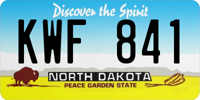 ND license plate KWF841