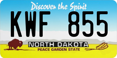 ND license plate KWF855