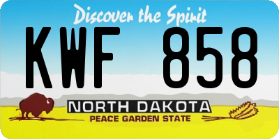ND license plate KWF858