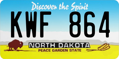ND license plate KWF864