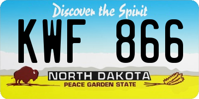 ND license plate KWF866