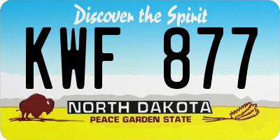 ND license plate KWF877