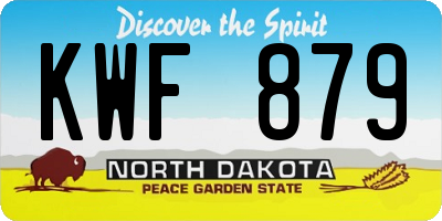 ND license plate KWF879