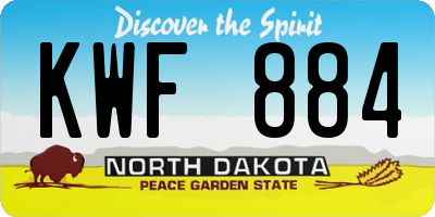 ND license plate KWF884