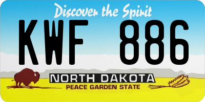 ND license plate KWF886