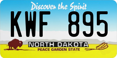 ND license plate KWF895