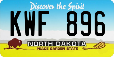ND license plate KWF896