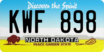 ND license plate KWF898