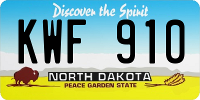ND license plate KWF910