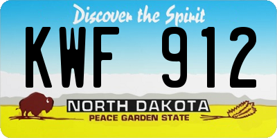 ND license plate KWF912