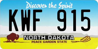 ND license plate KWF915