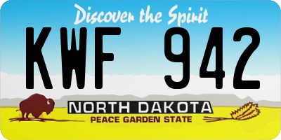 ND license plate KWF942