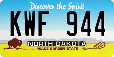 ND license plate KWF944