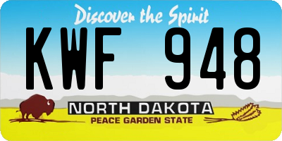 ND license plate KWF948