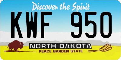 ND license plate KWF950
