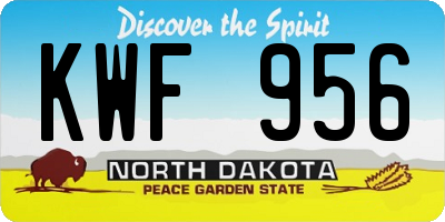 ND license plate KWF956
