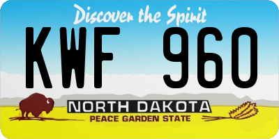 ND license plate KWF960