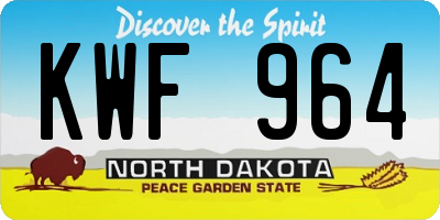 ND license plate KWF964