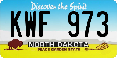 ND license plate KWF973