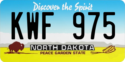 ND license plate KWF975