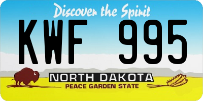 ND license plate KWF995