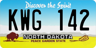 ND license plate KWG142