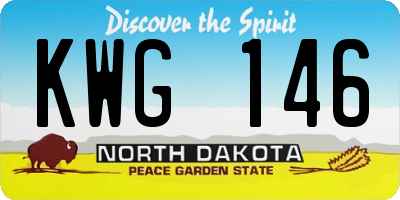 ND license plate KWG146