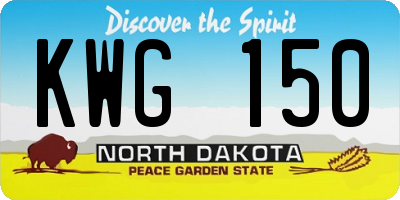 ND license plate KWG150