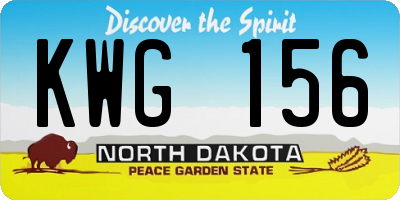 ND license plate KWG156