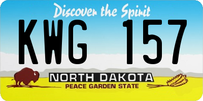 ND license plate KWG157