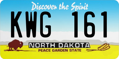ND license plate KWG161
