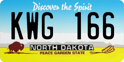 ND license plate KWG166