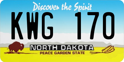 ND license plate KWG170