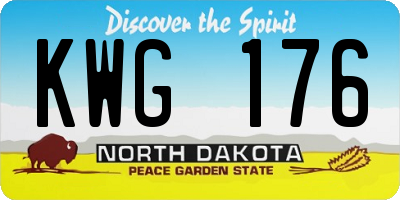 ND license plate KWG176
