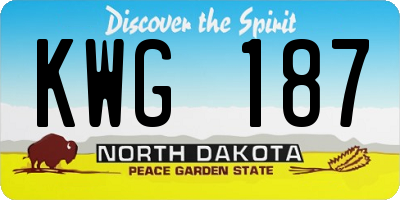 ND license plate KWG187