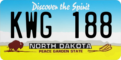 ND license plate KWG188