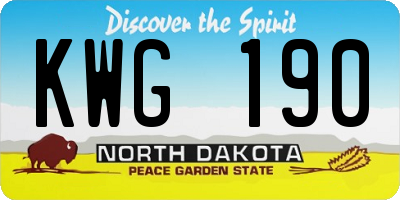 ND license plate KWG190