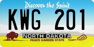 ND license plate KWG201