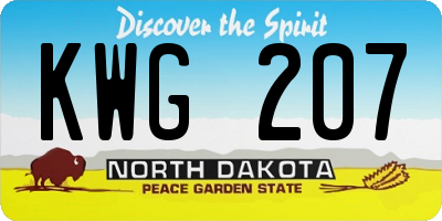 ND license plate KWG207