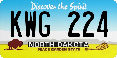ND license plate KWG224