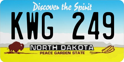 ND license plate KWG249