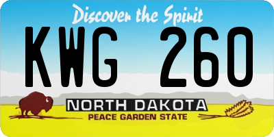 ND license plate KWG260