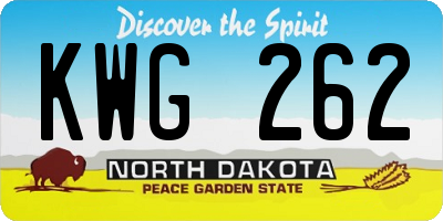 ND license plate KWG262